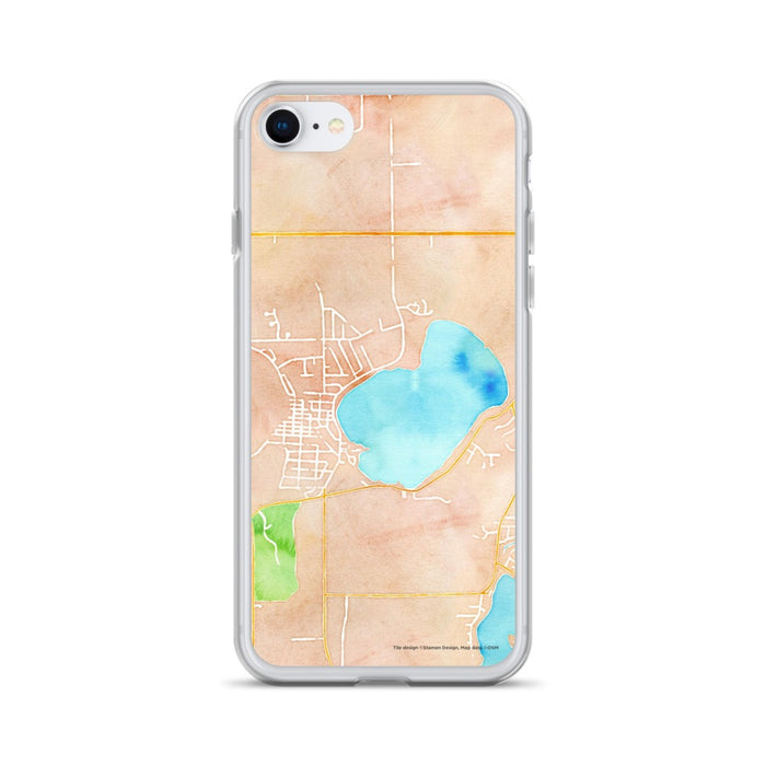 Custom Silver Lake Wisconsin Map iPhone SE Phone Case in Watercolor
