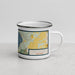 Right View Custom Silver Lake Wisconsin Map Enamel Mug in Woodblock