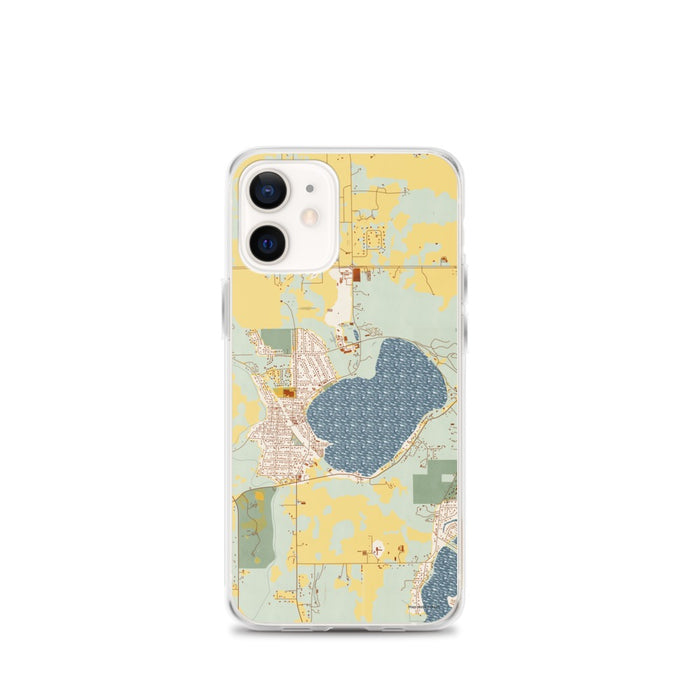Custom Silver Lake Wisconsin Map iPhone 12 mini Phone Case in Woodblock