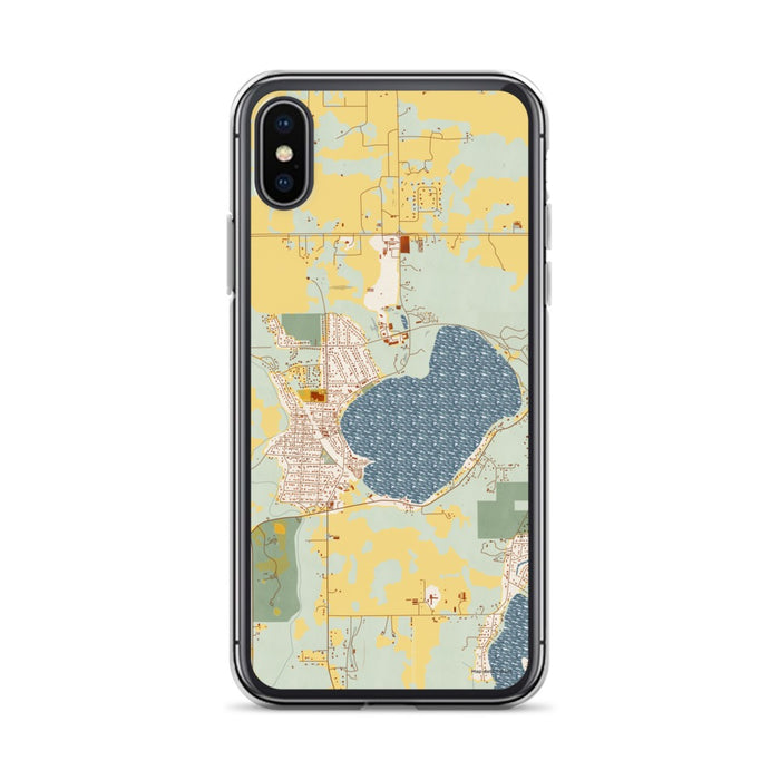 Custom Silver Lake Wisconsin Map Phone Case in Woodblock