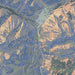 Silverton Colorado Map Print in Afternoon Style Zoomed In Close Up Showing Details