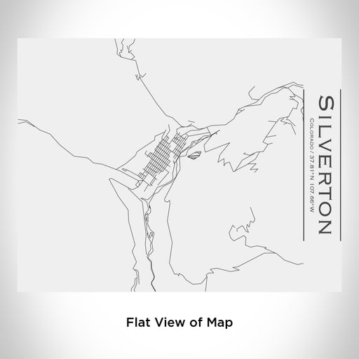 Rendered View of Silverton Colorado Map Engraving on 20oz Stainless Steel Insulated Bottle with Bamboo Top in White