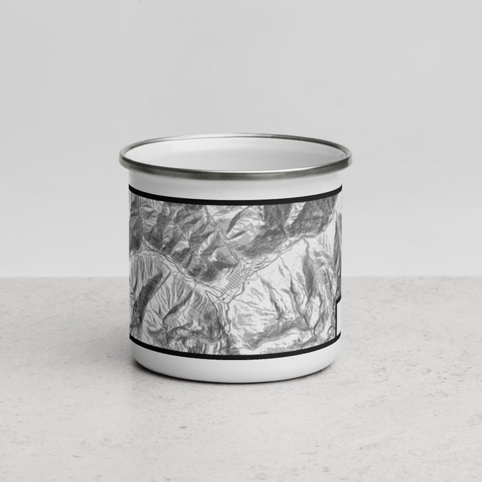 Front View Custom Silverton Colorado Map Enamel Mug in Classic