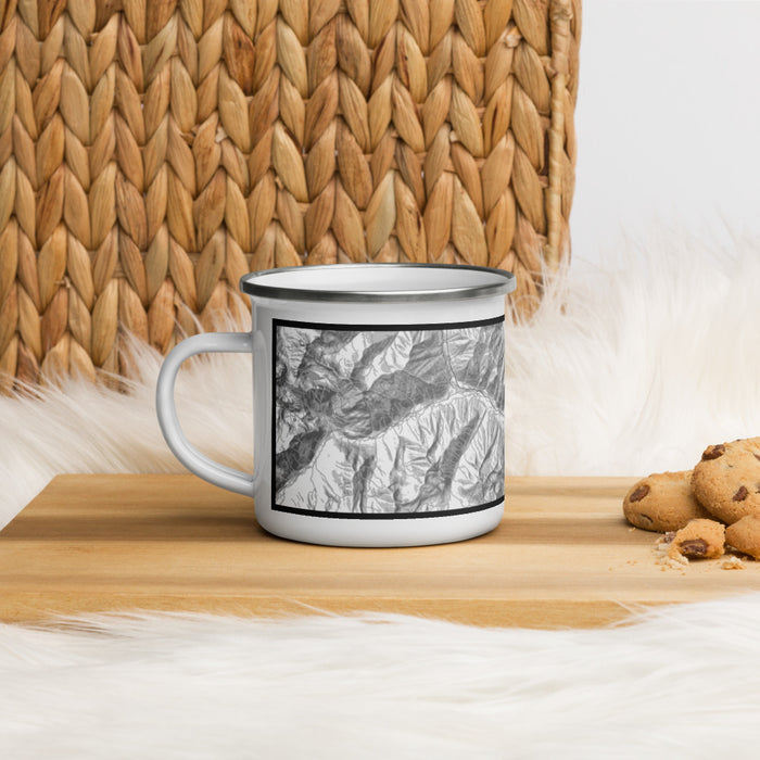 Left View Custom Silverton Colorado Map Enamel Mug in Classic on Table Top
