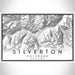 Silverton Colorado Map Print Landscape Orientation in Classic Style With Shaded Background