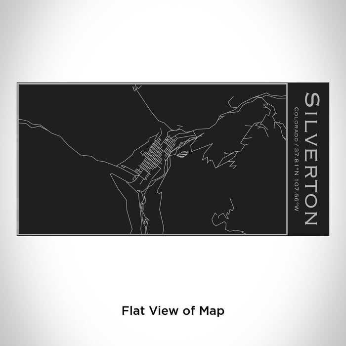 Rendered View of Silverton Colorado Map Engraving on 17oz Stainless Steel Insulated Cola Bottle in Black