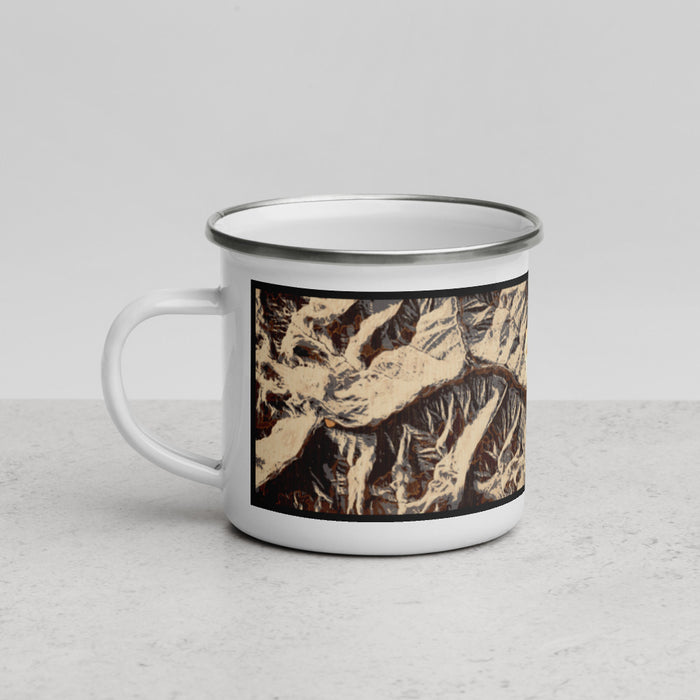 Left View Custom Silverton Colorado Map Enamel Mug in Ember