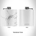 Rendered View of Silverton Colorado Map Engraving on 6oz Stainless Steel Flask in White