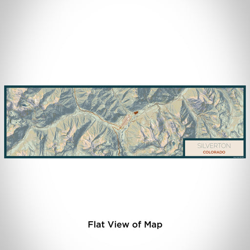 Flat View of Map Custom Silverton Colorado Map Enamel Mug in Woodblock
