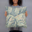 Person holding 18x18 Custom Silverton Colorado Map Throw Pillow in Woodblock