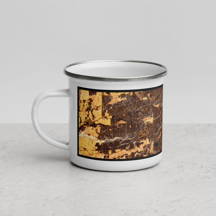 Left View Custom Simi Valley California Map Enamel Mug in Ember