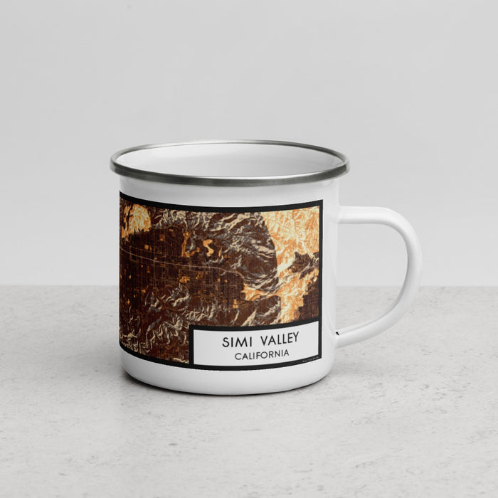 Right View Custom Simi Valley California Map Enamel Mug in Ember