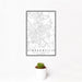 12x18 Simpsonville South Carolina Map Print Portrait Orientation in Classic Style With Small Cactus Plant in White Planter