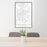24x36 Simpsonville South Carolina Map Print Portrait Orientation in Classic Style Behind 2 Chairs Table and Potted Plant