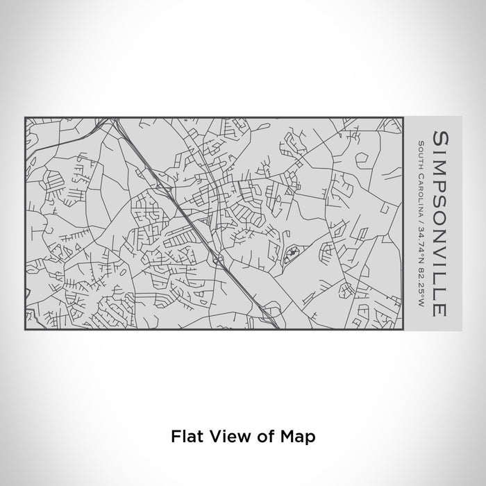 Rendered View of Simpsonville South Carolina Map Engraving on 17oz Stainless Steel Insulated Cola Bottle