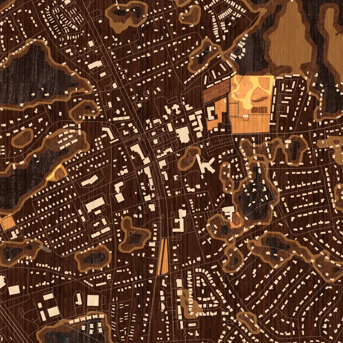 Simpsonville South Carolina Map Print in Ember Style Zoomed In Close Up Showing Details