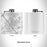 Rendered View of Simpsonville South Carolina Map Engraving on 6oz Stainless Steel Flask in White