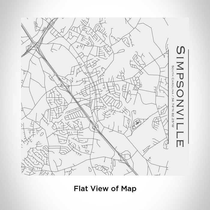 Rendered View of Simpsonville South Carolina Map Engraving on 17oz Stainless Steel Insulated Tumbler in White
