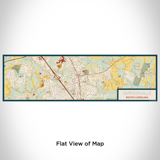 Flat View of Map Custom Simpsonville South Carolina Map Enamel Mug in Woodblock