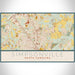 Simpsonville South Carolina Map Print Landscape Orientation in Woodblock Style With Shaded Background