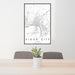 24x36 Sioux City Iowa Map Print Portrait Orientation in Classic Style Behind 2 Chairs Table and Potted Plant