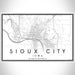 Sioux City Iowa Map Print Landscape Orientation in Classic Style With Shaded Background
