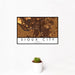12x18 Sioux City Iowa Map Print Landscape Orientation in Ember Style With Small Cactus Plant in White Planter