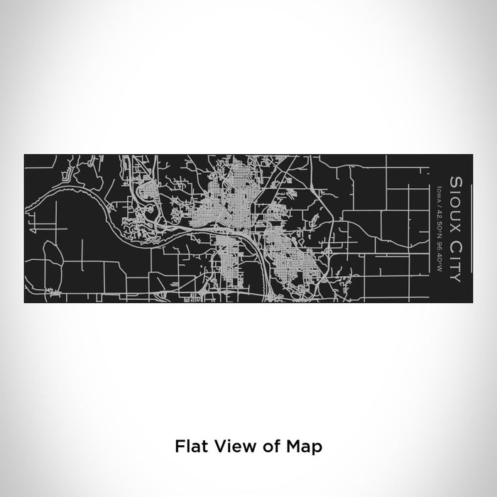 Rendered View of Sioux City Iowa Map Engraving on 10oz Stainless Steel Insulated Cup with Sliding Lid in Black