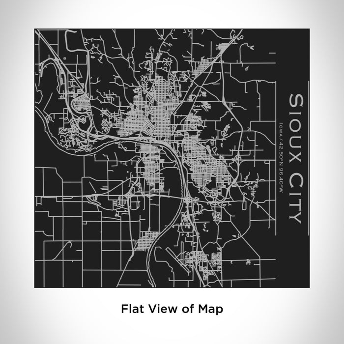 Rendered View of Sioux City Iowa Map Engraving on 17oz Stainless Steel Insulated Tumbler in Black