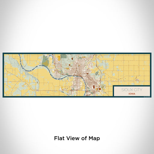 Flat View of Map Custom Sioux City Iowa Map Enamel Mug in Woodblock