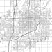 Sioux Falls South Dakota Map Print in Classic Style Zoomed In Close Up Showing Details