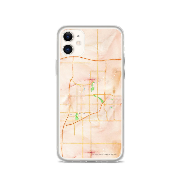 Custom Sioux Falls South Dakota Map Phone Case in Watercolor