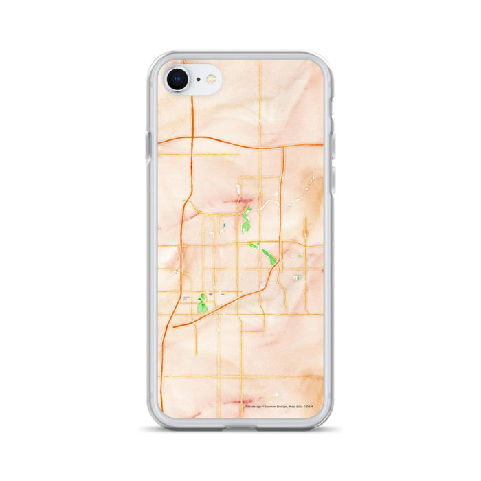 Custom Sioux Falls South Dakota Map iPhone SE Phone Case in Watercolor
