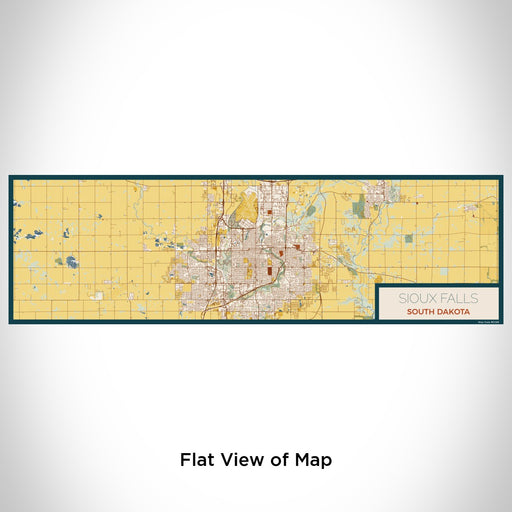 Flat View of Map Custom Sioux Falls South Dakota Map Enamel Mug in Woodblock