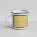 Left View Custom Sioux Falls South Dakota Map Enamel Mug in Woodblock