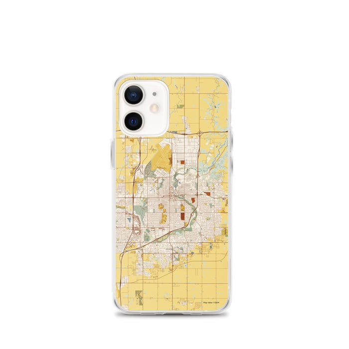 Custom Sioux Falls South Dakota Map iPhone 12 mini Phone Case in Woodblock