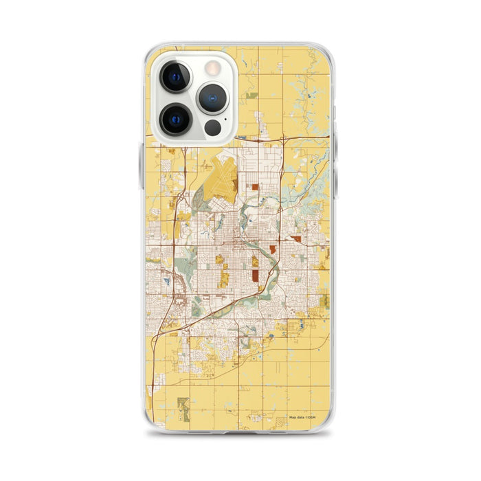 Custom Sioux Falls South Dakota Map iPhone 12 Pro Max Phone Case in Woodblock