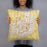 Person holding 18x18 Custom Sioux Falls South Dakota Map Throw Pillow in Woodblock