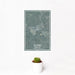 12x18 Sisters Oregon Map Print Portrait Orientation in Afternoon Style With Small Cactus Plant in White Planter