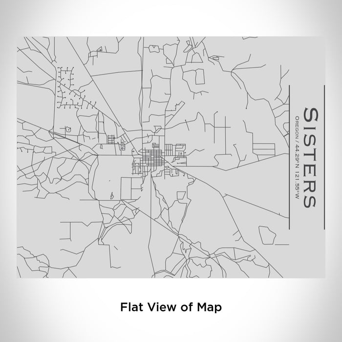 Rendered View of Sisters Oregon Map Engraving on 20oz Stainless Steel Insulated Bottle with Bamboo Top