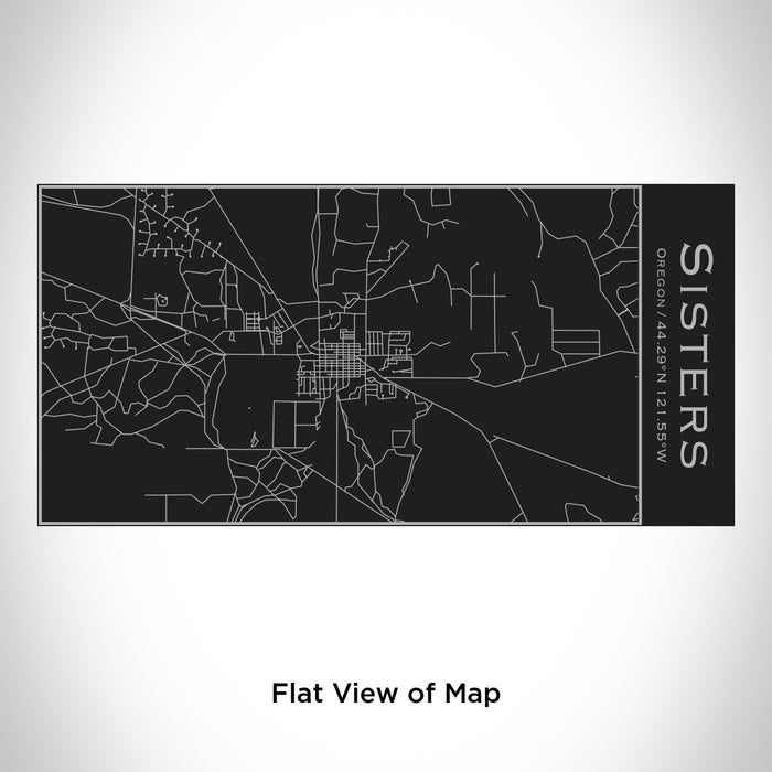 Rendered View of Sisters Oregon Map Engraving on 17oz Stainless Steel Insulated Cola Bottle in Black