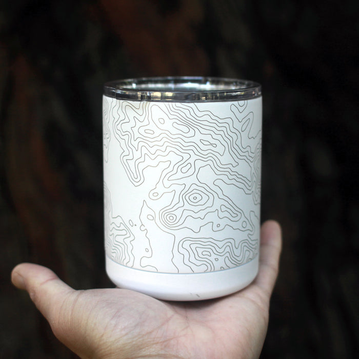 Sisters Oregon Engraved Map Insulated Cup in Matte White JACE Maps