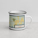 Right View Custom Sisters Oregon Map Enamel Mug in Woodblock