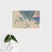 16x24 Sitka Alaska Map Print Landscape Orientation in Afternoon Style With Tropical Plant Leaves in Water