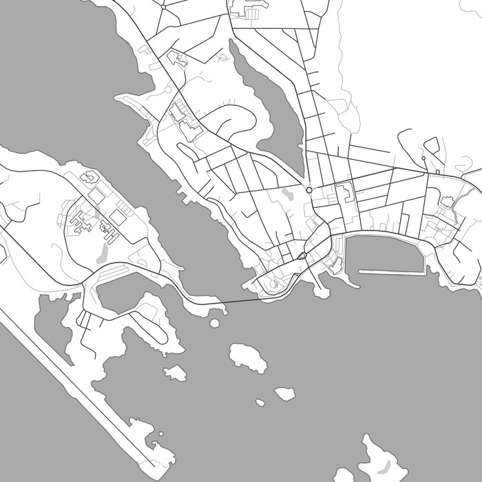 Sitka Alaska Map Print in Classic Style Zoomed In Close Up Showing Details
