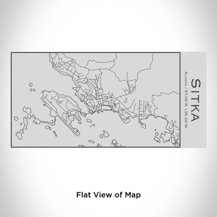 Rendered View of Sitka Alaska Map Engraving on 17oz Stainless Steel Insulated Cola Bottle