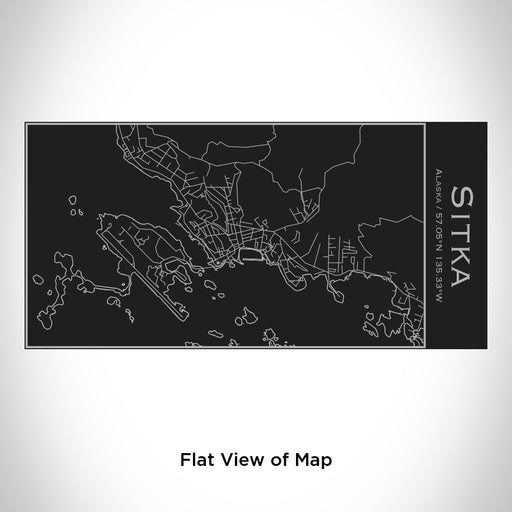 Rendered View of Sitka Alaska Map Engraving on 17oz Stainless Steel Insulated Cola Bottle in Black