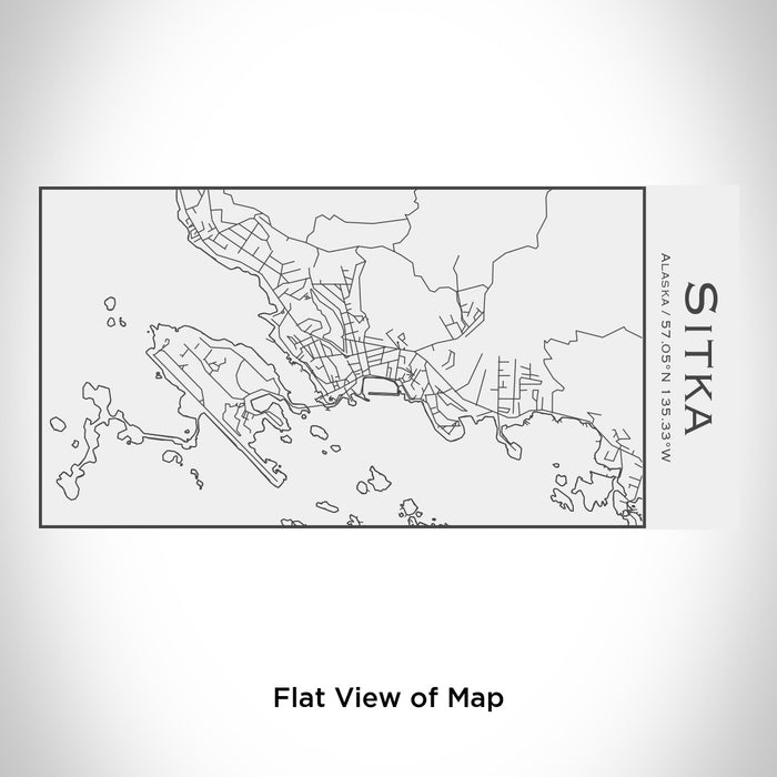 Rendered View of Sitka Alaska Map Engraving on 17oz Stainless Steel Insulated Cola Bottle in White