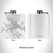 Rendered View of Sitka Alaska Map Engraving on 6oz Stainless Steel Flask in White