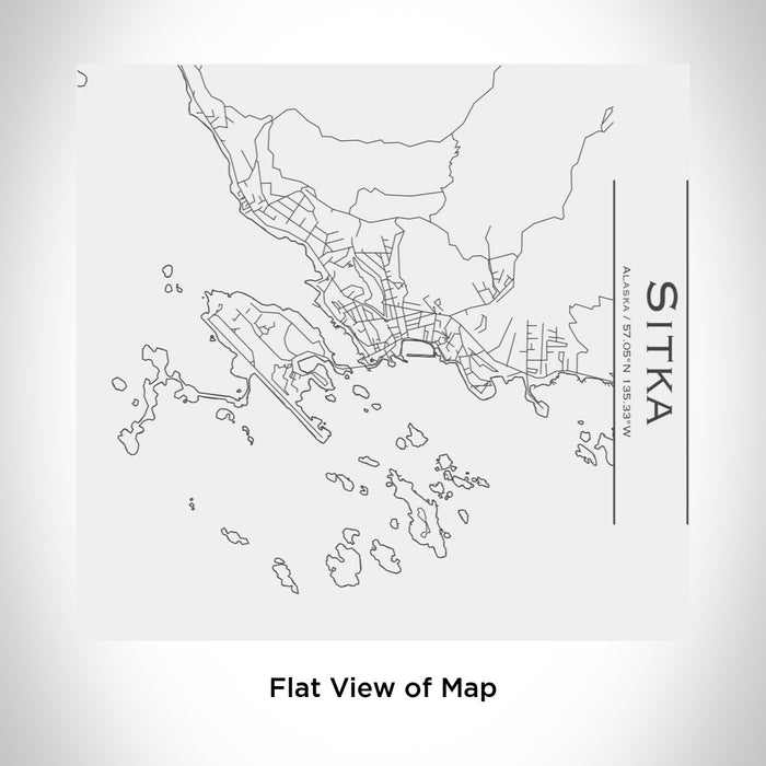 Rendered View of Sitka Alaska Map Engraving on 17oz Stainless Steel Insulated Tumbler in White